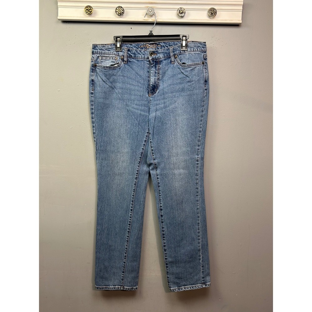 Lauren Jeans Co‎ Women 14W Blue Premium Straight Leg Mid Rise Denim Jeans 12340